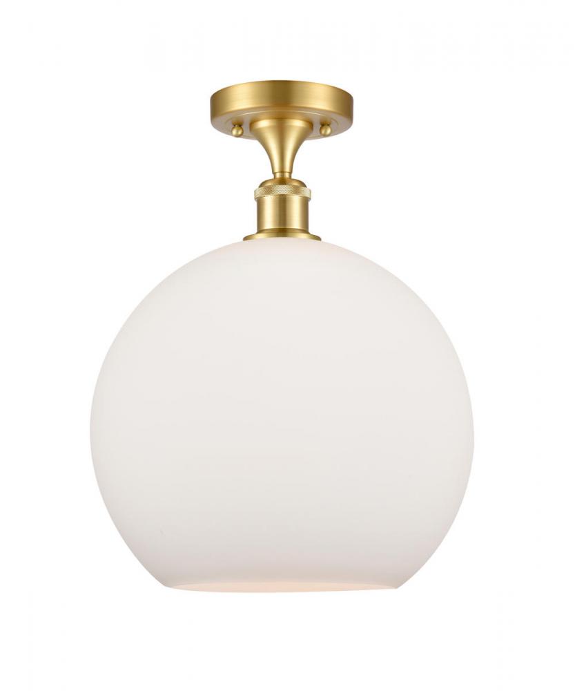 Athens - 1 Light - 12 inch - Satin Gold - Semi-Flush Mount