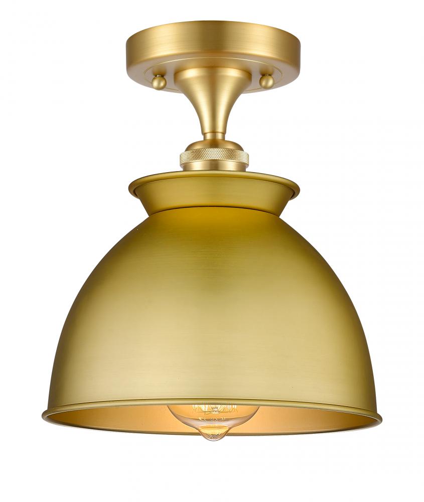 Adirondack - 1 Light - 8 inch - Satin Gold - Semi-Flush Mount