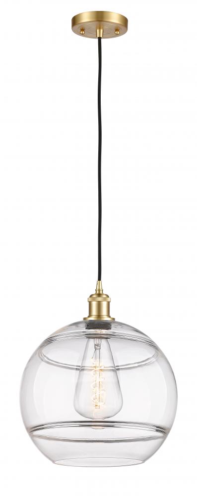 Rochester - 1 Light - 12 inch - Satin Gold - Cord hung - Mini Pendant