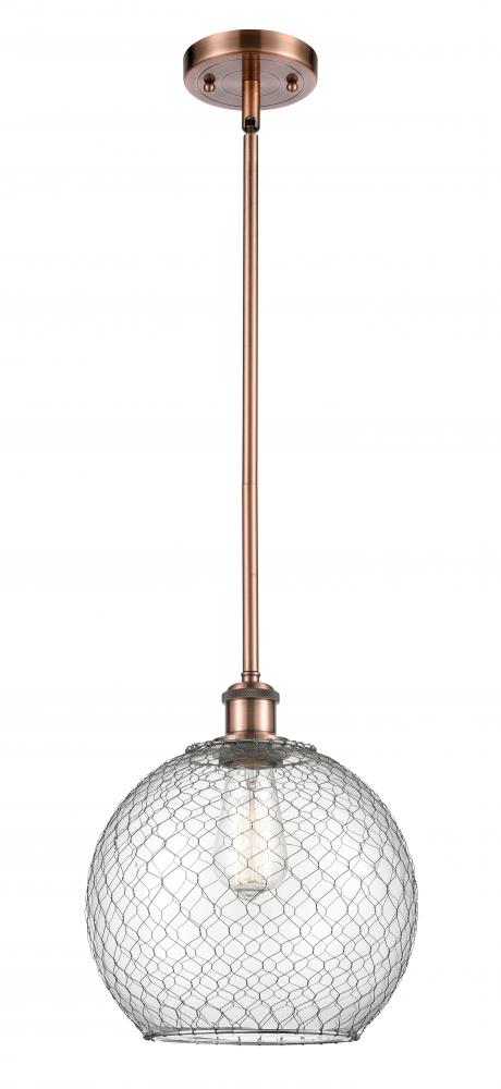 Farmhouse Chicken Wire - 1 Light - 10 inch - Antique Copper - Mini Pendant