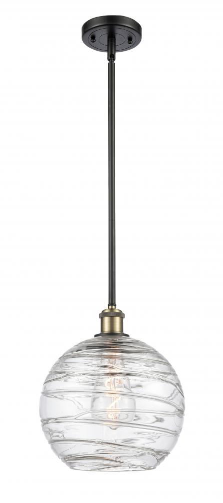 Athens Deco Swirl - 1 Light - 10 inch - Black Antique Brass - Mini Pendant