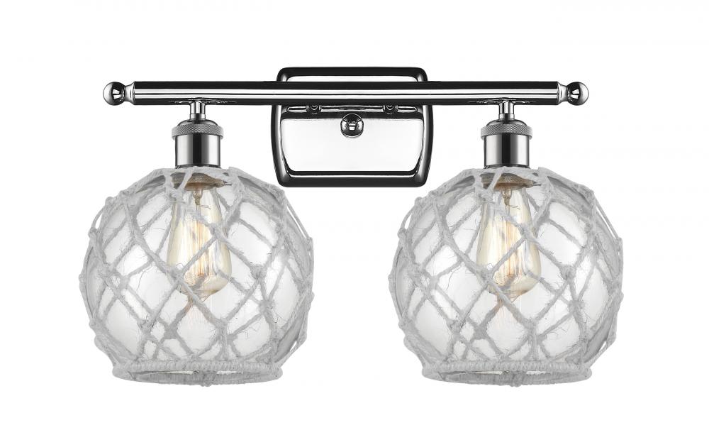 Farmhouse Rope - 2 Light - 18 inch - Polished Chrome - Bath Vanity Light