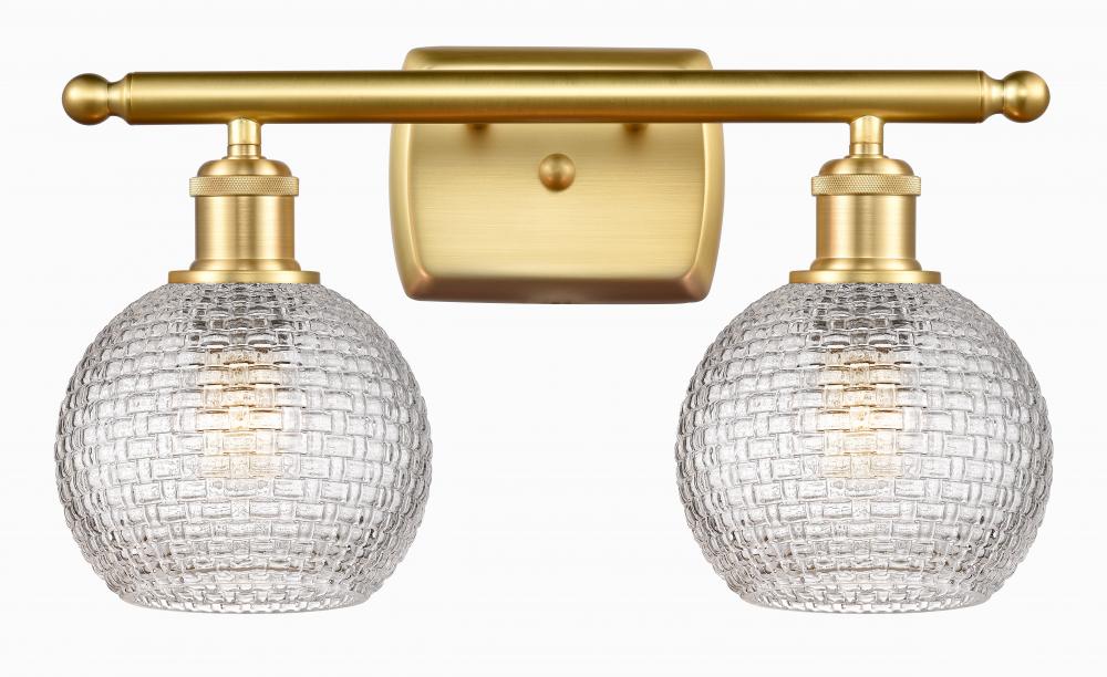 Athens - 2 Light - 16 inch - Satin Gold - Bath Vanity Light