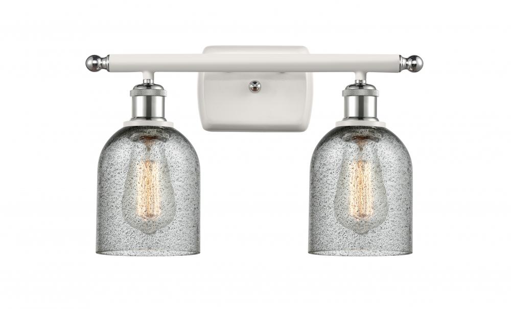 Caledonia - 2 Light - 15 inch - White Polished Chrome - Bath Vanity Light