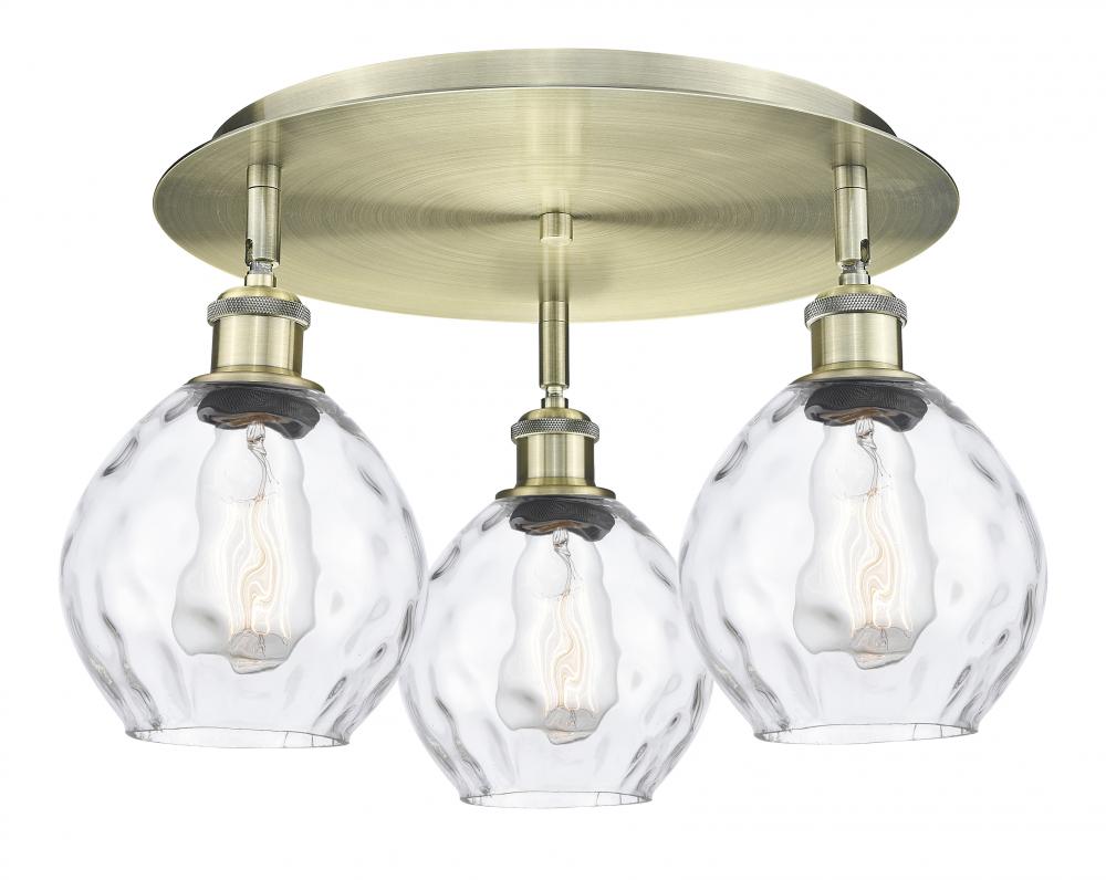 Waverly - 3 Light - 18 inch - Antique Brass - Flush Mount