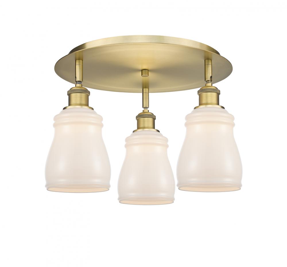 Ellery - 3 Light - 17 inch - Brushed Brass - Flush Mount