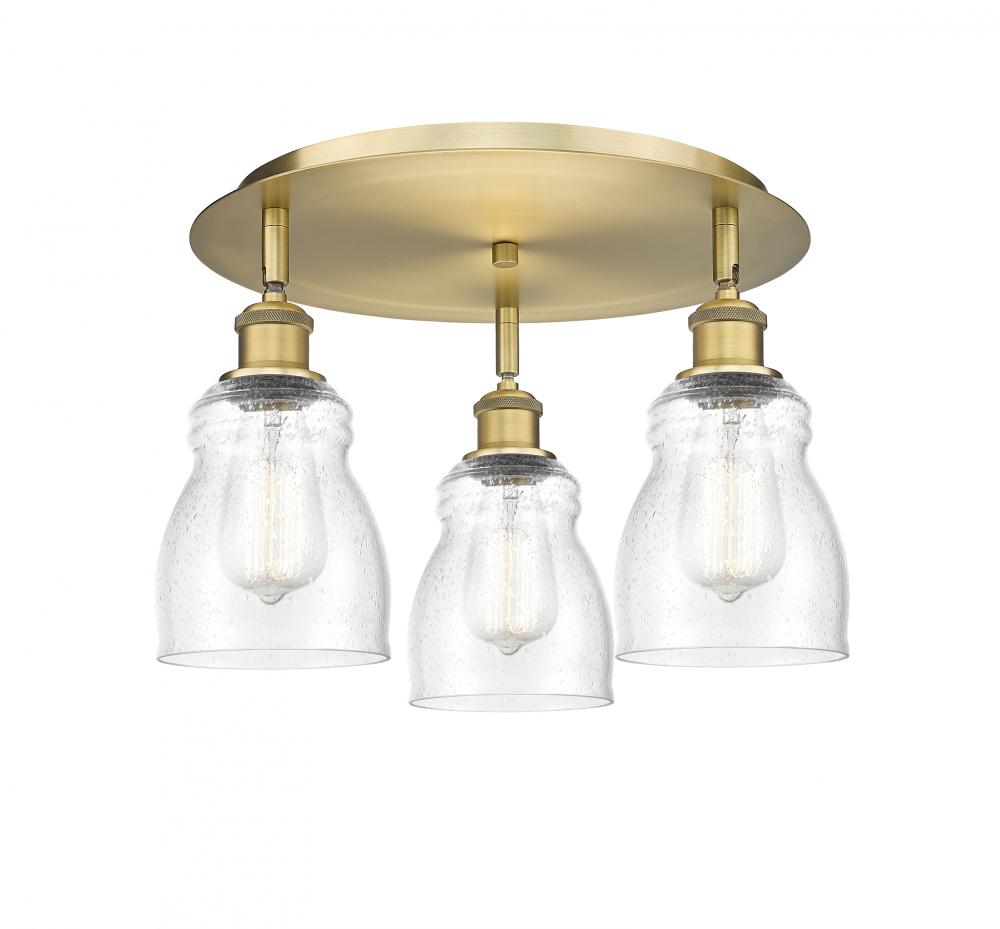 Ellery - 3 Light - 17 inch - Brushed Brass - Flush Mount