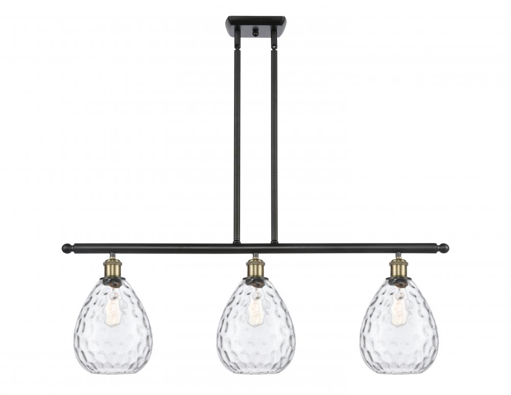 Waverly - 3 Light - 36 inch - Black Antique Brass - Cord hung - Island Light