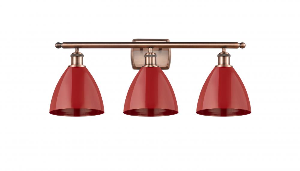 Plymouth - 3 Light - 28 inch - Antique Copper - Bath Vanity Light