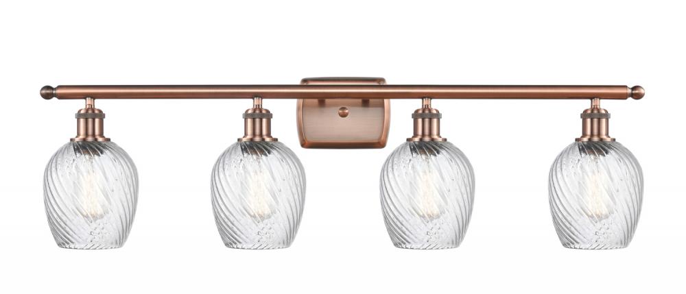 Salina - 4 Light - 36 inch - Antique Copper - Bath Vanity Light