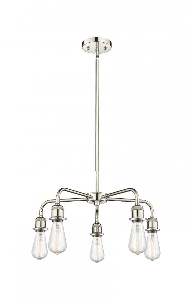 Ballston - 5 Light - 18 inch - Polished Nickel - Chandelier