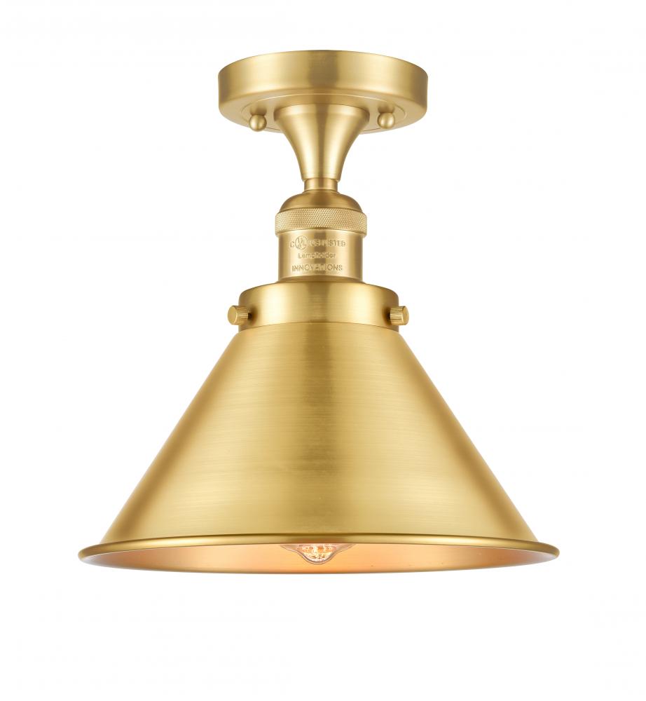 Briarcliff - 1 Light - 10 inch - Satin Gold - Semi-Flush Mount