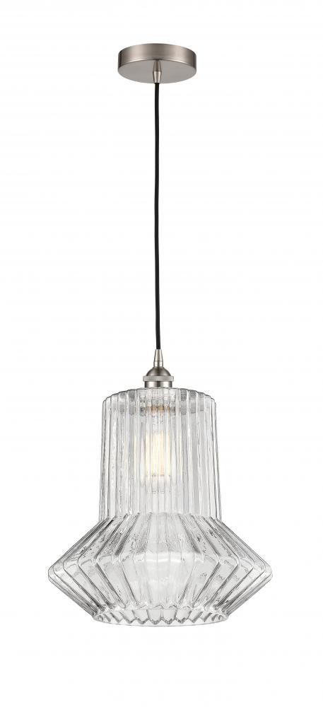 Springwater - 1 Light - 12 inch - Brushed Satin Nickel - Cord hung - Mini Pendant