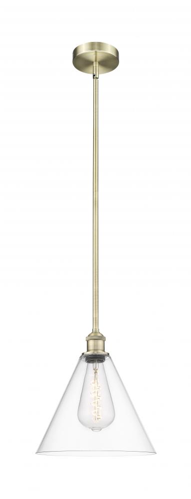 Berkshire - 1 Light - 12 inch - Antique Brass - Cord hung - Mini Pendant