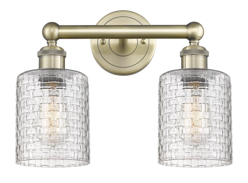 Cobbleskill - 2 Light - 14 inch - Antique Brass - Bath Vanity Light