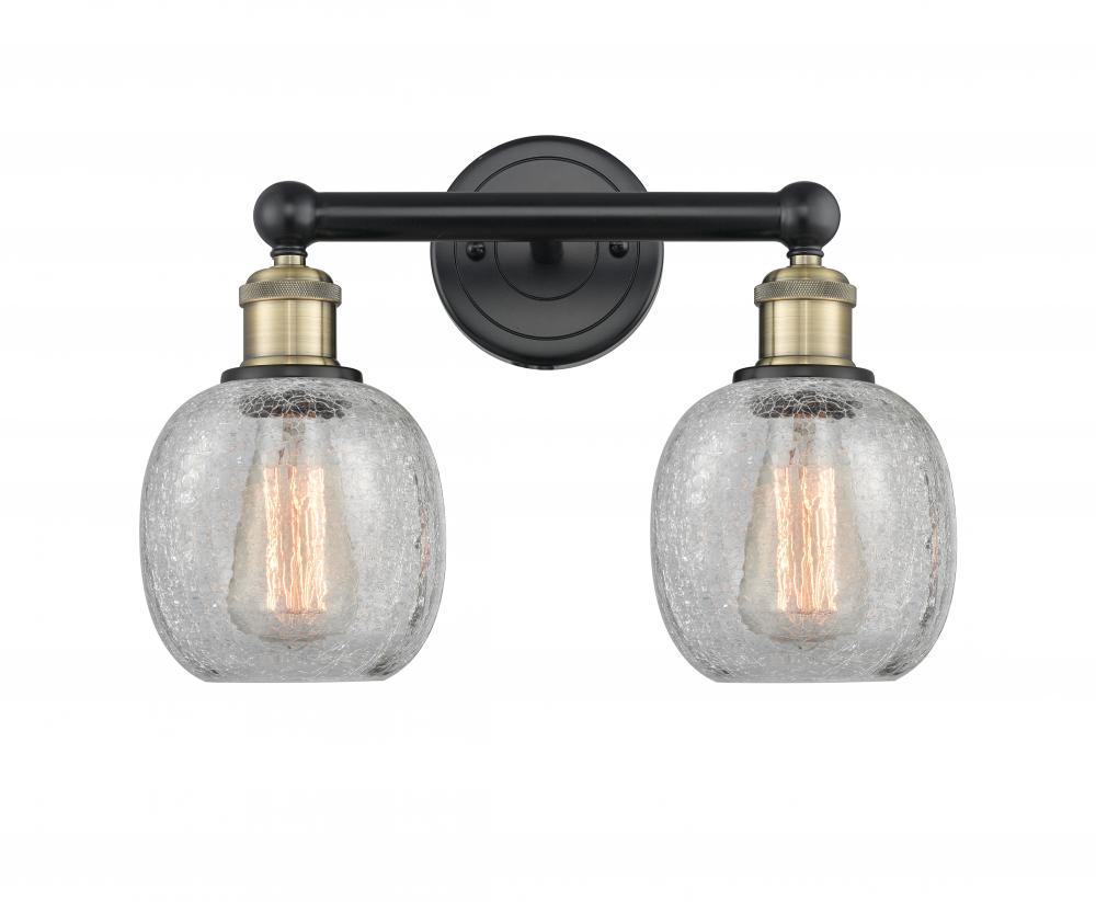 Belfast - 2 Light - 15 inch - Black Antique Brass - Bath Vanity Light