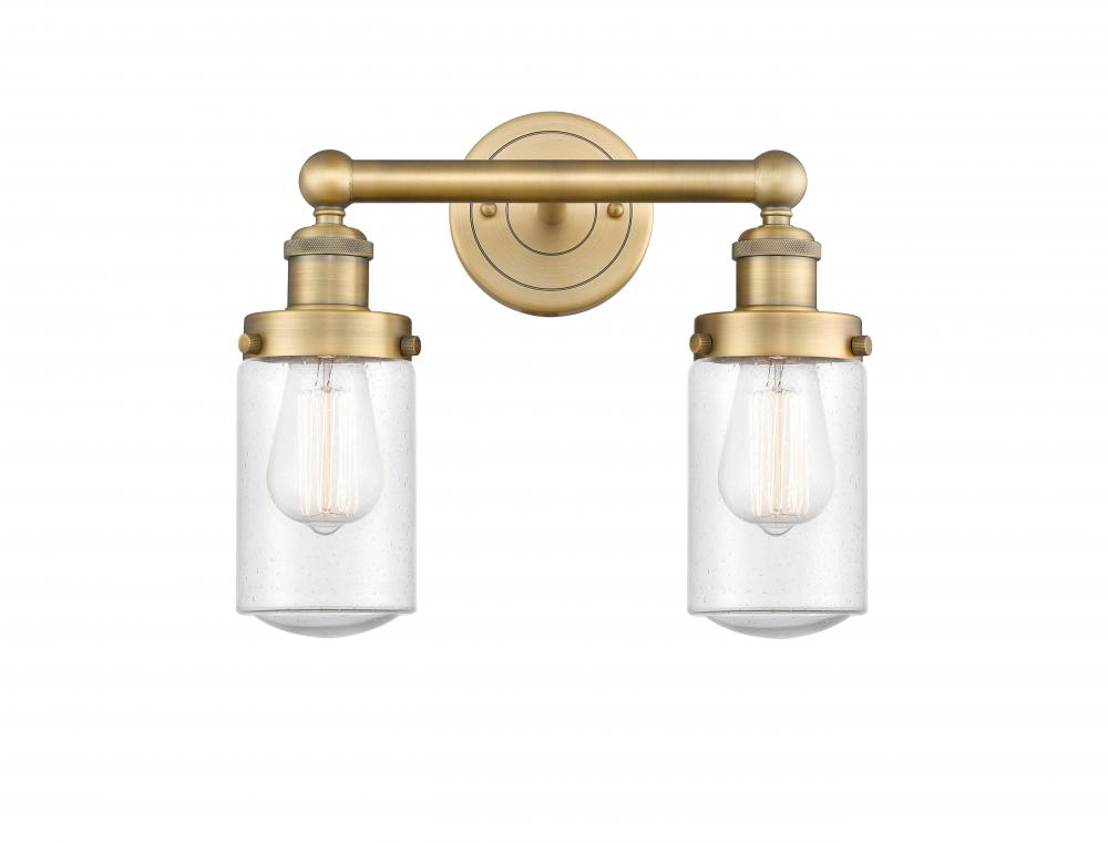 Dover - 2 Light - 14 inch - Brushed Brass - Bath Vanity Light