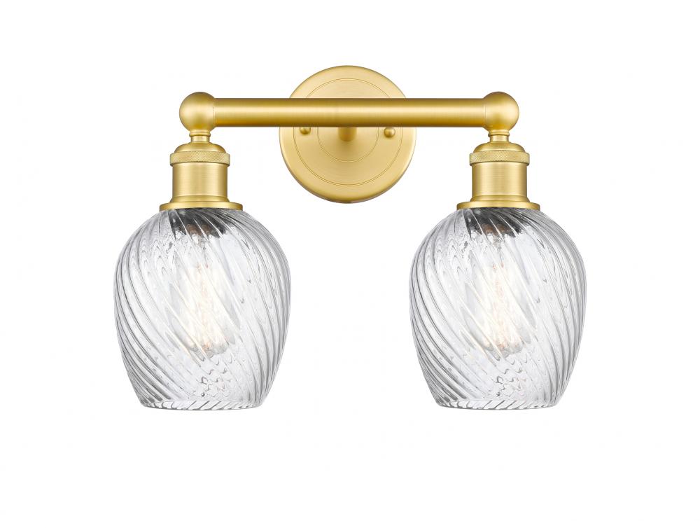 Salina - 2 Light - 15 inch - Satin Gold - Bath Vanity Light