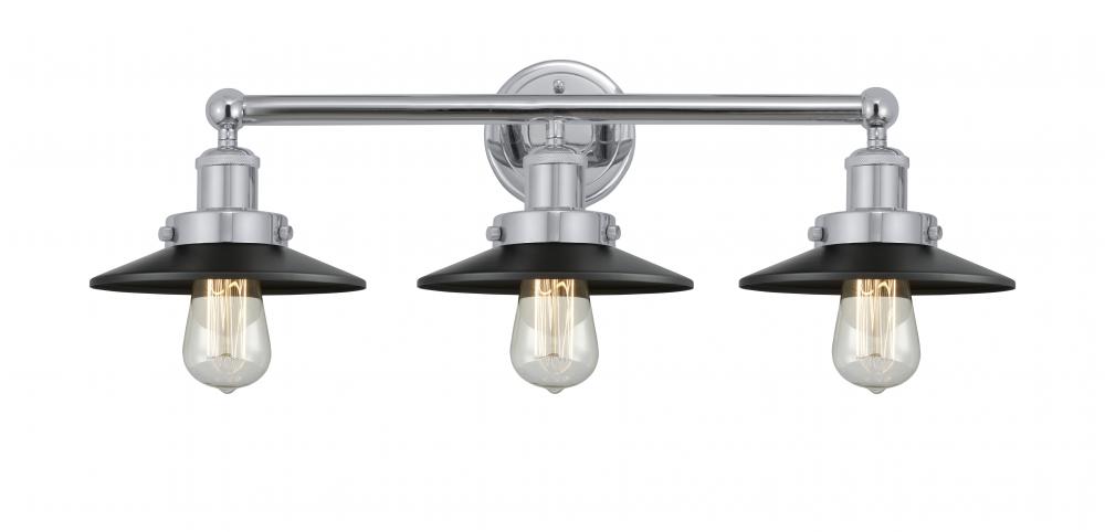 Railroad - 3 Light - 26 inch - Polished Chrome - Bath Vanity Light