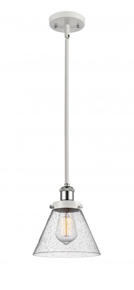 Cone - 1 Light - 8 inch - White Polished Chrome - Mini Pendant