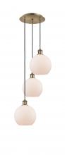 Innovations Lighting 113B-3P-AB-G121-8 - Athens - 3 Light - 15 inch - Antique Brass - Cord Hung - Multi Pendant