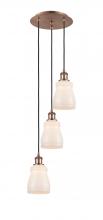 Innovations Lighting 113B-3P-AC-G391 - Ellery - 3 Light - 12 inch - Antique Copper - Cord Hung - Multi Pendant