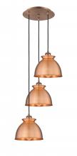 Innovations Lighting 113B-3P-AC-M14-AC - Adirondack - 3 Light - 15 inch - Antique Copper - Cord hung - Multi Pendant