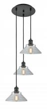 Innovations Lighting 113B-3P-BK-G132 - Orwell - 3 Light - 15 inch - Matte Black - Cord Hung - Multi Pendant