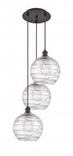 Innovations Lighting 113B-3P-OB-G1213-10 - Athens Deco Swirl - 3 Light - 17 inch - Oil Rubbed Bronze - Cord hung - Multi Pendant