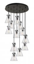 Innovations Lighting 126-410-1PS-BK-G411-8SDY - Newton Cone - 12 Light - 27 inch - Matte Black - Multi Pendant