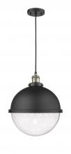 Innovations Lighting 201C-BAB-HFS-124-BK - Hampden - 1 Light - 13 inch - Black Antique Brass - Cord hung - Pendant