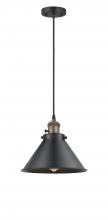 Innovations Lighting 201CSW-BAB-M10-BK - Briarcliff - 1 Light - 10 inch - Black Antique Brass - Cord hung - Mini Pendant