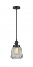 Innovations Lighting 201CSW-BK-G142 - Chatham - 1 Light - 7 inch - Matte Black - Cord hung - Mini Pendant