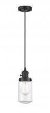 Innovations Lighting 201CSW-BK-G312 - Dover - 1 Light - 5 inch - Matte Black - Cord hung - Mini Pendant