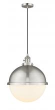 Innovations Lighting 201CSW-SN-HFS-121-SN - Hampden - 1 Light - 13 inch - Brushed Satin Nickel - Cord hung - Pendant