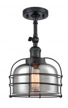 Innovations Lighting 201F-BK-G73-CE - Bell Cage - 1 Light - 9 inch - Matte Black - Semi-Flush Mount