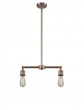 Innovations Lighting 209-AC - Bare Bulb - 2 Light - 8 inch - Antique Copper - Stem Hung - Island Light