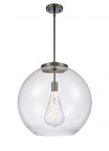 Innovations Lighting 221-1S-BK-G124-18 - Athens - 1 Light - 18 inch - Matte Black - Cord hung - Pendant