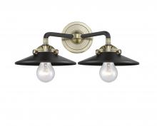 Innovations Lighting 284-2W-BAB-M6-BK - Railroad - 2 Light - 16 inch - Black Antique Brass - Bath Vanity Light