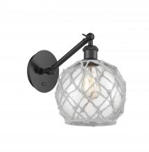 Innovations Lighting 317-1W-BK-G122-8RW - Farmhouse Rope - 1 Light - 8 inch - Matte Black - Sconce