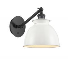 Innovations Lighting 317-1W-BK-M14-W - Adirondack - 1 Light - 8 inch - Matte Black - Sconce