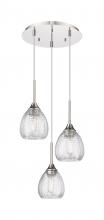 Innovations Lighting 323-3P-PN-G323-6CL - Berkshire - 3 Light - 13 inch - Polished Nickel - Cord Hung - Multi Pendant