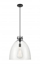 Innovations Lighting 410-1PL-BK-G412-16CL - Newton Bell - 1 Light - 16 inch - Matte Black - Cord hung - Pendant