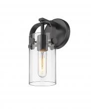 Innovations Lighting 423-1W-BK-G423-7CL - Pilaster II Cylinder - 1 Light - 7 inch Long Glass - Matte Black - Sconce