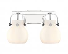 Innovations Lighting 423-2W-PC-G410-6WH - Pilaster II Sphere - 2 Light - 17 inch - Polished Chrome - Bath Vanity Light