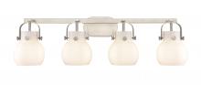 Innovations Lighting 423-4W-SN-G410-6WH - Pilaster II Sphere - 4 Light - 37 inch - Satin Nickel - Bath Vanity Light