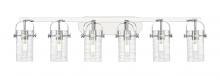 Innovations Lighting 423-6W-PC-G423-7DE - Pilaster II Cylinder - 6 Light - 44 inch - Polished Chrome - Bath Vanity Light