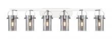 Innovations Lighting 423-6W-PC-G423-7SM - Pilaster II Cylinder - 6 Light - 44 inch - Polished Chrome - Bath Vanity Light