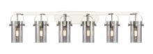 Innovations Lighting 423-6W-PN-G423-7SM - Pilaster II Cylinder - 6 Light - 44 inch - Polished Nickel - Bath Vanity Light