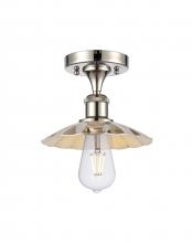 Innovations Lighting 516-1C-PN-M17-PN - Scallop - 1 Light - 8 inch - Polished Nickel - Semi-Flush Mount